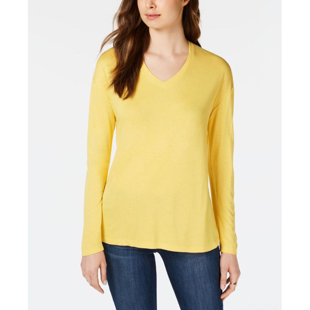 Maison Jules Dropped Shoulder V Neck Jersey Top